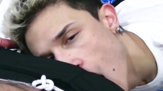 Hot Blonde Babe Devouring A Hunk's Abs & Throating His Big Dick In POV