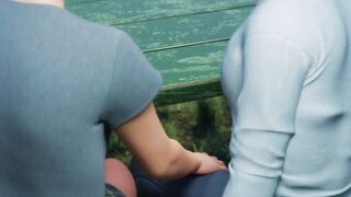 Outdoor Public Affair - Older Step-Mom Fucked by Son's Friend in Woods