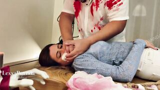 Teenie pounded on Halloween night, Hot doggy style, Amateur