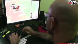 Blonde model with tiny titties gets boned from a user