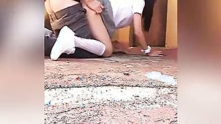 Real Quickie Nailed inside the College With my Schoolgirl GF into Break Time! Adorable Hispanic