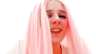 Cutie Bu66blegum blows and pounces on my penis