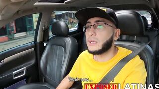 Patricia Acevedo blows a penis inside teh vehicle and then gets boned by long penis