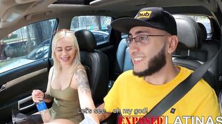 Patricia Acevedo blows a penis inside teh vehicle and then gets boned by long penis