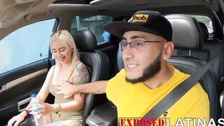 Patricia Acevedo blows a penis inside teh vehicle and then gets boned by long penis