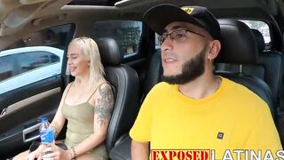 Patricia Acevedo blows a penis inside teh vehicle and then gets boned by long penis