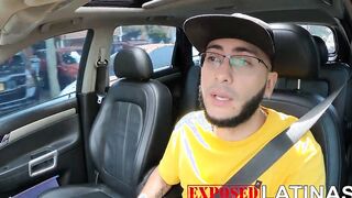 Patricia Acevedo blows a penis inside teh vehicle and then gets boned by long penis