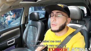 Patricia Acevedo blows a penis inside teh vehicle and then gets boned by long penis