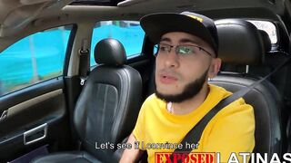 Patricia Acevedo blows a penis inside teh vehicle and then gets boned by long penis