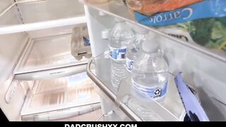 Tiny oriental Step daughter Ember Snow Nailed By lusty Step father For Cash Into Family Kitchen point of view