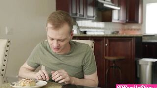 Ebony barely legal stepsister Ryder Rey sperm cummed all over by her stepbro
