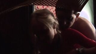 Turned On eighteen sitting on a dick getting excited into the bar
