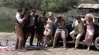 Turned On gangsters got to bang some hot bimbos outdoor