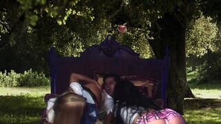 2 big boobed and incredible nymphos shattered the calm of siesta