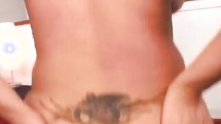 Adventurous dark haired ride a dick on a red couch