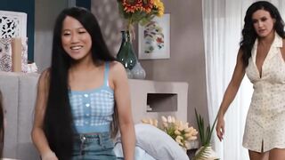 Stepmom and stepdaughters tickling unexpectedly arouses them