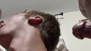 Bottom Joey Landers gets to worship two college dicks in one sesh