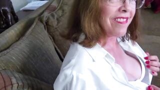 Hairy Granny Lexie Cumming Shaves Pussy and Masturbates with Toy