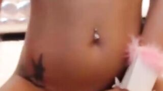 Russian Brunette Oils Big Tits on Webcam