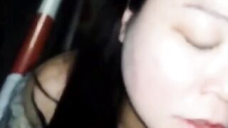 Chubby Asian MILF's Blowjob and Facial