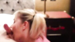 Blonde Amateur Cutie Gives a Sloppy Blowjob