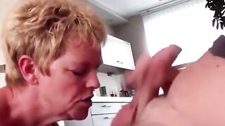 One-Armed European Lady Blows Her Husband