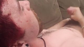 Redhead Samuel Phantom cums hard while jerking off