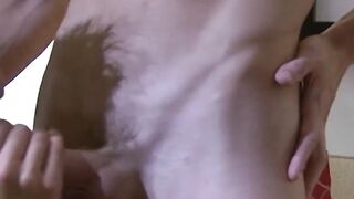 Jimmy gets his horny mouth blowbanged by multiple cocks