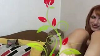 Russian Redhead Rubs Lotion on Her Soles on Webcam