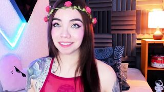 Cute Babe Plays Her Small Tits and Dildo