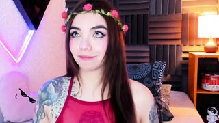 Cute Babe Plays Her Small Tits and Dildo