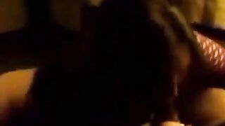 Interracial Threesome with Amateur Cuckold Girl