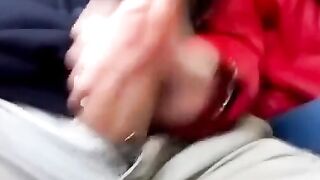 Public Bus Handjob with Amateur Babe Hoe 2