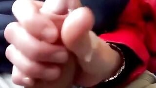 Public Bus Handjob with Amateur Babe Hoe 2