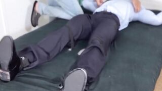 Zak locked up for masterâs intense tickle