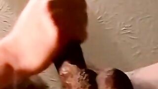 Mature man swallows a youngsterâs raw load with delight
