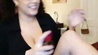 Big-Titted BBW's Webcam Solo Show with Dildo
