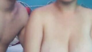Big-Titted Blonde Amateur Couple's Webcam Fun