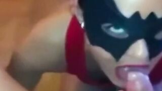 Masked MILF Gives Intense Blowjob