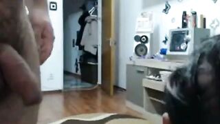 Webcam Girl Gives a Slow and Sensual Blowjob to Flaccid Penis