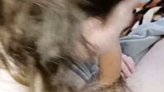 Accidental Huge Cumshot in Blonde Babe's Mouth