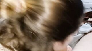 Accidental Huge Cumshot in Blonde Babe's Mouth