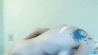 Big-Titted Amateur Grinds Pillow to Intense Orgasm on Webcam