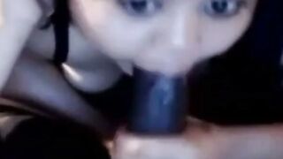 Asian with Big Tits Sucks BBC on Webcam