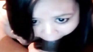 Asian with Big Tits Sucks BBC on Webcam