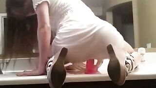 Hot Amateur Girl Rides and Sucks Dildo at Home Hoe 2