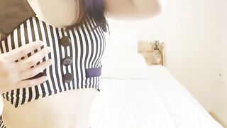 Cosplaying Japanese Teacher's Solo Cam Show Hoe 2