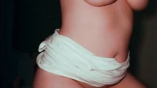 She Crushes Him with Her Ass and Makes Him Cum on Her Big Tits.