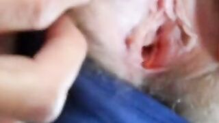 Hairy pussy girl gets fucked and filled with cum Hoe 2