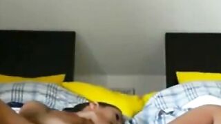 Webcam Girl Spreads Legs Wide and Masturbates to Orgasm